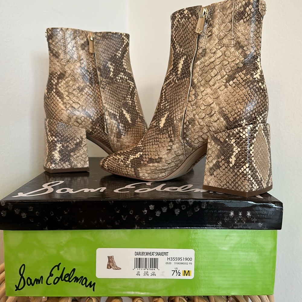 Sam Edelman Daruby Snakeprint Booties Size 7.5 - image 7